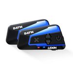 LEXIN Motorcycle Bluetooth Headset with Music Sharing, 2pcs B4FM 10 Riders Helmet Bluetooth Intercom with Noise Cancellation/FM Radio, Universal Communication Systems for ATV/Motorbike/Snowmobile