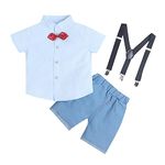 Hopscotch Baby Boys Cotton Blend Polka-Dot Print Shirt And Short Formal Set In Blue Color For Ages 18-24 Months (XHZ-3082777)