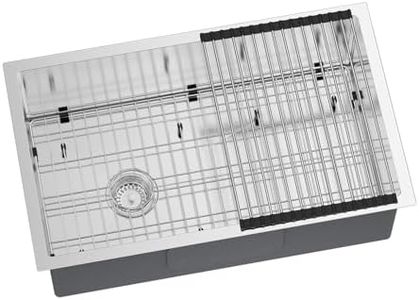 JOMOO Kitchen Sink, 30-Inch Brushed Stainless Steel Kitchen Sink – Drop-In/Topmount Single Bowl Sink, Heavy-Duty 18/10 Steel, Scratch-Resistant Finish, with Bottom Grid & Dish Drying Rack