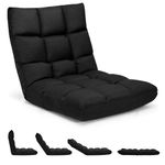 ERGOMASTER Video Gaming Floor Chair with Adjustable 14-Position Memory Foam, Folding Floor Sofa Chair Lounger Folding Sleeper Bed Couch Recliner, Lazy Sofa Lounger for TV, Reading, Relaxing-Black