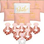 24 Pcs Wedding Bridesmaid Gift Set Team Bride Party Favor Bachelorette Proposal Wedding Supplies,8 Bridesmaid Makeup Bags 8 Bridal Scrunchies Hair Ties 8 Wedding Cards (Bright Colors, Classic Style)