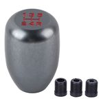 Shift Knob 5 Speed Car 5 Speed Manual Gear Shift Knob Shifter Lever Stick Metal with 3 Adapters 8mm 10mm 12mm()