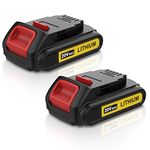 Ahomtikk 2Pack 3500mAh 20V DCB203 Battery Replacement for Dewalt 20V Battery DCB180 DCB200 DCB201 DCB204 DCB206 DCB207 Compatible with Dewalt DCD/DCF/DCG Series 20V Dewalt Cordless Tools Battery