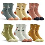 Girls Cotton Crew Socks Kids Seamless Sports Socks Quarter Socks 6 Pairs Size 9-12 Junior/5-7 Years