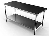 Aayas International Stainless Steel Kitchen Heavy Steel Work Table with Under Shelf Workbench Bench | Commercial Good for Restaurant, Home, Business, Kitchen, Garage, Bakery, Clinic (72" X 24" X 34")