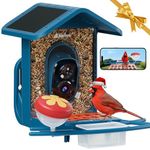 Bird Feeder Camera, 2K HD Bird Watching Camera with Solar Powered, AI Identify Birds, 2.4GHz/5GHz, Squirrel Proof, Bird Feeding Stations for the Garden