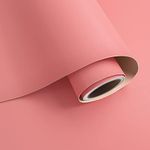 VaryPaper Matte Salmon Pink Wallpaper Stick and Peel Pink Contact Paper for Walls Cabinets Shelves Removable Self Adhesive Vinyl Wallpaper Solid Wall Covering for Girls Bedroom Living Room 15.7"x78.7"