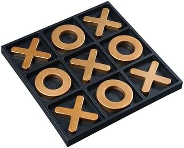 Classic Tic Tac Toe Game, Strategy and Fun Games for Kids, Tabletop Board Games, Party Favours for Kids，Golden Tic-Tac-Toe Board Temperament Home Décor