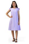 Fashion Dream Girls Solid Knee Length Dress|Girl Dress|Frock|Girls Casual Dress|Girls' Frock|Knee for Girls(FD.OMGFRK00040 LAV 40_Lavender_13-14 Yrs)