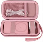 Case for Anker Magnetic Battery 10,000mAh Foldable Wireless Portable Charger, 633/622/621/321 5,000mAh Power Bank (MagGo) Holder, Storage for Baseus Power Delivery -Case Only (Pink, Medium)