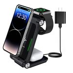 Kertxin Wireless Charger Stand,Foldable 3 in 1 Wireless Charging Station Dock for Apple Watch 7 6 SE 5 4 3 2, Airpods Pro/2, iPhone 13 Pro Max/13 Pro/13/Mini/12/12 Pro/11/11 Pro/X, Qi-Certified Phones