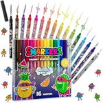 Smarkers - Washable Scented Markers, Assorted Colors, Standard Point Felt Tip, 16 Count