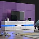 Panana 69inch TV Stand Television Stands TV Console Unit 2 Doors Two drawers Storage Cabinets With RGB LED Lighted for TVs up to 70,75Inches