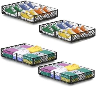 NADAMOO Low Profile Under Bed Storage with Wheels, 4 Pack Rolling Storage Containers, Foldable Metal Organizer Bins