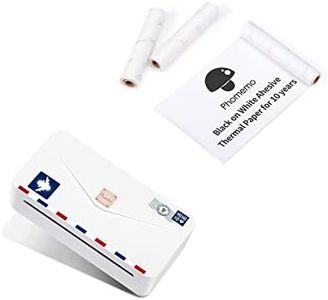 Phomemo M04AS Mini Printer with 110mm White Non Adhesive Paper Bundle