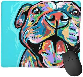Colored Pitbull Mouse Pad with Stitched Edge,Non-Slip Rubber Base Mouse Matfor Laptop, Computer & PC 18x22cm/7.1x8.7in (Colored Pitbull)