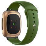 YODI Strap Band Compatible with Fitbit Versa 4/ Fit bit Versa 3/ Fitbit Sense/Sense 2 Band, Soft Replacement Silicone Wristband for Women, Flexible Waterproof Sport Watch Strap for Men (Green)