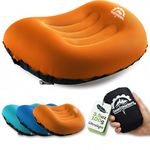 Gear Doctors 100g Compact Ultralight Inflatable Camping Pillow — Inflatable Pillow For Camping— Pillows For Sleeping, Ergonomic Oreiller Gonflable For Hiking, Traveling, Beach, Office Working [Orange]