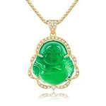 TIKCAUZ Buddha Necklace Green Jade 