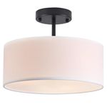 Bargeni Semi Flush Mount Ceiling Light,13 inch Modern 3-Light Ceiling Light Fixture,Black Semi Flush Mount Light Fixture,Flush Mount Lighting for Bedroom,Dinning Room and Hallway