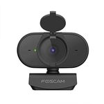 Foscam W25 1080P USB Web Camera with 84° Wide Angle Lens, Microphone for Live Streaming, Black