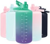 Simple Modern 1 Gallon 128 oz Water Bottle with Push Button Silicone Straw Lid & Motivational Measurement Marker | Large Reusable Tritan Plastic Water Jug | Summit Collection | Tropical Seas