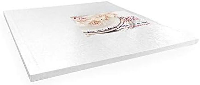 Cakebon Thick, 14-Inch Square Cake Drum – White, Sturdy, Fully Wrapped, Cardboard Cake Drums – Heavy-Duty, Bend-Resistant 14-Inch Cake Boards Square (1-Pack)