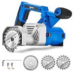 igooo Toe Kick Saw EKS85, Three 3-3/8 in. Blades, 2 Alloy Blade for Woods, 1 Diomend Blade for Tiles and Stones, Flush Cutting Saw, Special Circular Saw for Removing Subfloor or Tiles, Masonry Saw