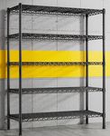 REIBII Shelving Unit Shelving Units for Storage 5-Tier Metal Shelving Unit Storage Shelves Loads 450KG Heavy Duty storage rack Wire Pantry Shelves Adjustable Wire Shelving Unit, 90X35X150 CM…