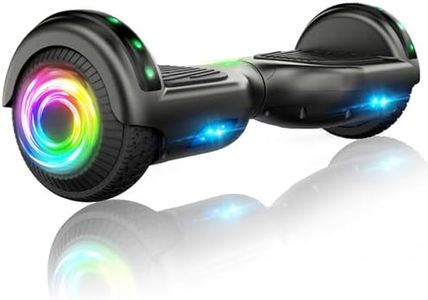 SISIGAD Offroad Hoverboard Kinder Erwachsene mit 6,5" Reifen Leistungsstarke große Batterie Hoverboard Bluetooth-Lautsprechern LED-Licht, A02, A02-Black