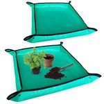 2 Size Repotting Mat, 39" and 26" Waterproof Plant Transplanting Mats for Indoor Garden, Portable Gardening Mat for Watering, Mixing Soils, Digging, Pruning