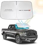 YIZHUOMY Front Windshield Sun Shade Compatible with Dodge RAM 1500 2010-2022 2023 2024 2025, Sun Visor Protector Blocks UV Rays Sunshade for RAM 2500 3500 Foldable Interior Accessories