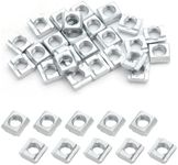 Qjaiune 25Pcs M6 Slide in T Nut 2020 Aluminum Extrusion T Nuts, M6 Sliding T Nuts Tee Slot Nuts for 3D Printer, CNC Router, 2020 Series Aluminum Extrusion Profile with Slot 6mm