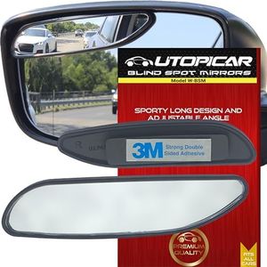 Utopicar Long Blind Spot Car Mirror - Aesthetic Convex Blindspot Mirrors, Engineered Design for Side Mirror (Blindspot), Up/Down Adjustable Car Blind Spot Mirror, Rear View Blind Spot Mirrors (2 Pack)