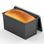 8 * 4 Inch Pullman Loaf Pan with Lid, 1Lb Dough Capacity Bread Loaf Pans, Non-Stick Coating, Carbon Steel Bread Mold for Homemade Bread, Toast Mold for Bakeware, Sandwich & Toast Oven Baking