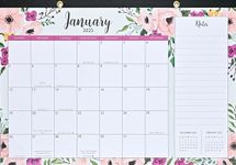 2025 Floral Desk Pad and Wall Calendar (11" X 17") - (12-Month Calendar with 152 bonus stickers!)