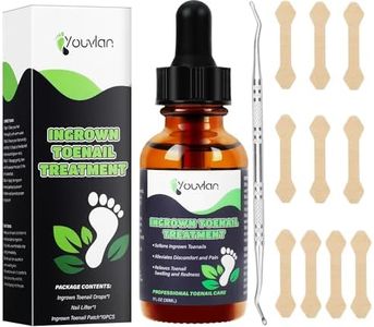 Ingrown Toenail Treatment - Ingrown Toenail Softener Drops,Toenail Lifter,Nail Patches,Best Ingrown Toenail Kit at Home for Easy Trim Thick Toe Nails Cleaner Tool Kit