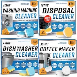 Washer Dishwasher Disposal & Coffee Cleaner Tablets - 96 Tabs Includes ACTIVE Washing Machine Cleaner, Dishwasher, Disposer, Coffee Maker Descale Tabs - Deep Clean & Refresh Appliance - 1 Year Supply