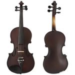 Cecilio CVN-EAS Ebony Fitted Solid Wood Violin with Deluxe Oblong Case, Satin Antique, Size 4/4 (Full Size)