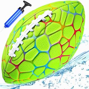 Jasonwell Pool Beach Water Football - Strong Grip Waterproof Football for All-Weather Play Pool Toys Beach Games Outdoor Sports Lake Toy Christmas Birthday Gifts for Kids Boys Teens Adults (GN, No.3)