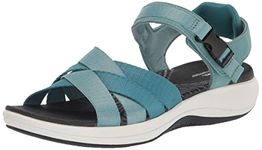 Clarks Women's Mira Tide Sandal, Teal Combi, 5 UK