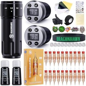 Dragonhawk Wireless Tattoo Gun Kit with Needles