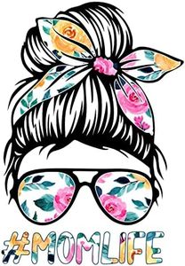 Skull Sticker Mom Life with Floral Print Gift for Moms (5 Inches Tall) Cool Car Decal for Truck Laptop Jeep Notebook