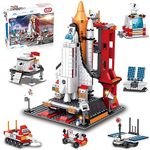 Sitodier Space Exploration Shuttle Building Toy, 1008pcs 7 Models Aerospace Building Set for 6+ Years with Heavy Transport Rocket and Launcher, Educational Construction Toy for 8-14 Years Boys Girls