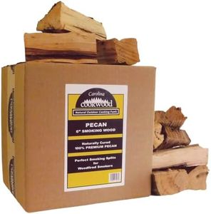 Carolina Cookwood Pecan Smoking Wood Logs for Wood Fired and Charcoal Smoker Grills - Large 6-in. Hardwood Splits, 12-17 lbs., 675 cu. in. Naturally Cured Smoker Wood