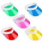 The Glowhouse Pack of 5 Premium Quality Sun Visors Pub Golf Tennis Visor Golf Fancy Dress Costume Hen Stag Party Festivals Raves 60s 70s 80s 90s (Mixed)