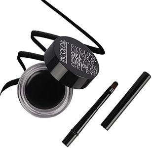 INCOLOR IC019 Scandaleyes Long Lasting Waterproof Gel Eye Liner with Smudger for Women | Llong Wearing Paraben-Free | High Intensity Pigments | Last for All Day Long Work Great with Eyebrow (Black) 5gm