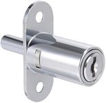 uxcell Drawer Desk Wardrobe Cabinet Push Plunger Lock, 3/4" Cylinder Diameter 1-1/4" Cylinder Length, Zinc Alloy Chrome Finish, Keyed Alike