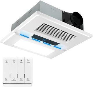 welnek 13.8in Bathroom Exhaust Fan with Light and Heater, 110 CFM Bathroom Exhaust Fan with Heater 1800W, 12W LED Light, Metal Housing, Controller, Suitable for Bathrooms, Toilets, Hotels