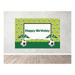 Pretty UR Party Football Happy Birthday Backdrop, Soccer Banner for Boys, Footballer, Kids, Photography Background, Cake Table Supplies, Party Decoration, Photo Booth Props